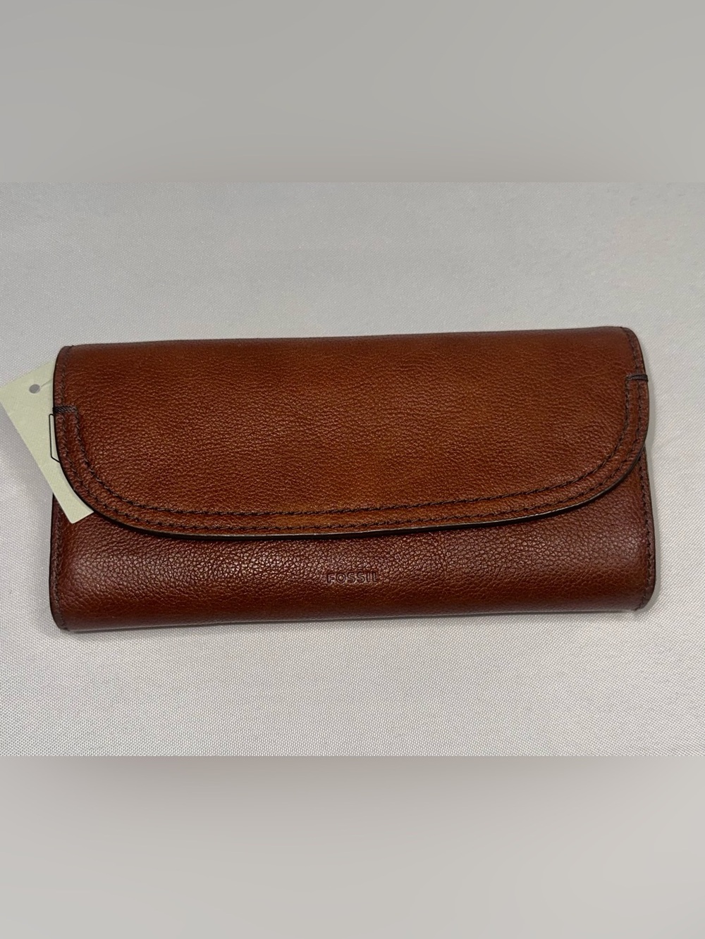 NWT Cleo Clutch Brandy Fossil Wallet Cowhide Leather Classic Luxury